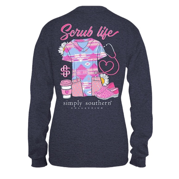 ✨🆕👚🩺SIMPLY SOUTHERN SCRUB LIFE LOGO TEE🩺👚 - Picture 7 of 8